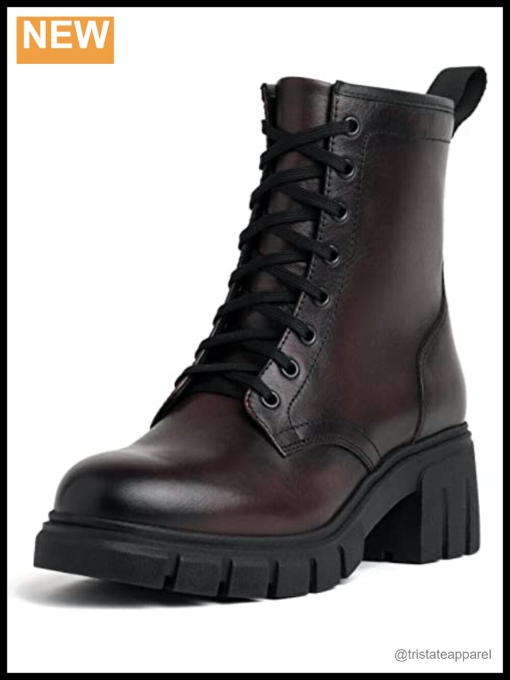 Women's Ankle Bootie Leather Lace-up Boots